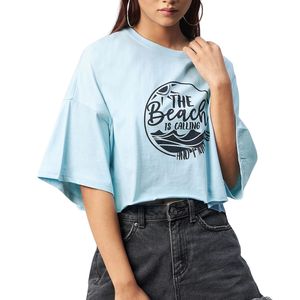 T-shirt court personnalisé pour femme avec logo, imprimé graphique, en coton, style décontracté streetwear, tie-dye, vente en gros OEM - Product Image 6