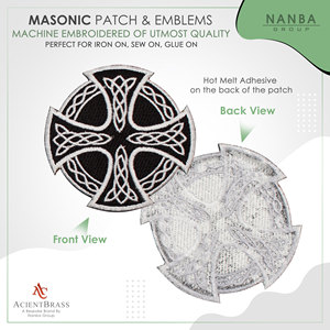 Celtic Cross Round Embroidery Patch Iron Sew on Goth Fashion <b>Badge</b> Biker - Product Image 2