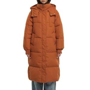 Veste longue matelassée en duvet pour femme, coupe oversize, à capuche, chaude, confortable, tendance, pour temps froid, vêtement d'extérieur décontracté - Product Image 1