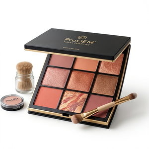 Malaysia Wholesale Supplier's Hot Sale Halal Certified 3-Year Long Shelf Life ProOEM Custom Multi-color Matte Metallic Blusher - Product Image 1