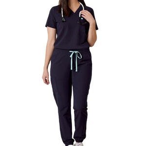 Wholesale Trendy Medical <b>Scrubs</b> <b>Set</b> Hospital Uniform Comfortable Nursing <b>Scrubs</b> Stylish Doctor Workwear OEM Supplier - Product Image 1