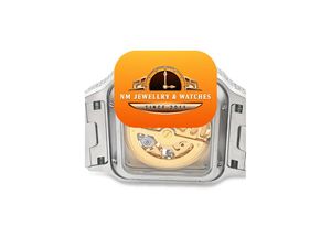 นาฬิกาข้อมือหรูหราสไตล์วินเทจประดับเพชร ยี่ห้อ NM JEWELLERY & WATCHES ตัวเรือนสแตนเลสทรงเหลี่ยม หน้าปัดอนาล็อก สายขนาด 20 มม. ขนาด 46 มม. เหมาะสำหรับทั้งชายและหญิง - Product Image 3