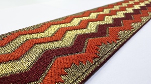 Decorative Woven <b>Ribbon</b> Embroidered Trim Tape Zigzag Pattern Textile Roll for Garment Home Decor - Product Image 2