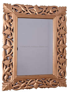 Suministro directo de fábrica Espejo de pared de madera de alto pulido moderno para áreas propensas a la humedad Baños Embalaje personalizado Venta ligera - Product Image 3