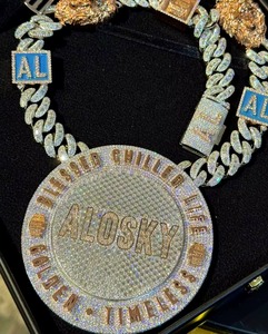 Iced Out Moissanite <b>Pendant</b> 18K Gold Plated 925 <b>Silver</b> Themed Hip Hop Men's Everyday Wear <b>Pendant</b> Custom <b>Initial</b> Letter <b>Pendant</b> - Product Image 5