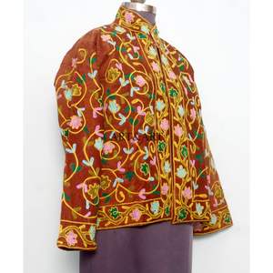 High Quality New <b>Pattern</b> Cotrise Embroidered 100% Cotton <b>Quilted</b> Breathable Eco-Friendly <b>Jacket</b> Indian Handmade Full Women - Product Image 4