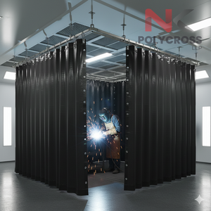 Bâche PVC ignifuge robuste pour la séparation des zones de soudage en usine, idéale pour la sécurité en atelier - Product Image 5