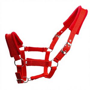 1 Inch 25mm PP/Nylon Webbing Rope Halter Zinc Alloy Eyelet Fleece Pad Customizable Horse Lead Set Western Saddle Style - Product Image 4