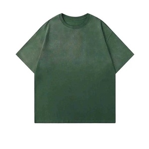 Men's O-Neck Short Sleeve Solid <b>Purple</b> Oversized Knitted <b>T</b>-<b>Shirt</b> Casual Style Regular Fit Plain Dyed Top - Product Image 3