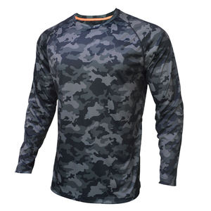 Chemise de pêche à manches longues pour hommes, personnalisable, imperméable, en spandex/polyester 180g, avec capuche, protection UPF50, résistante aux UV, séchage rapide, vente en gros - Product Image 1