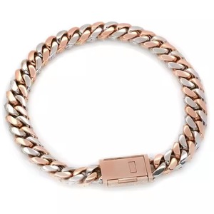 14K <b>Rose</b> Gold Cuban Link Chain Trendy Hip Hop Jewelry with Fully Diamond Lab Grown Diamond for Men Great Gift Idea - Product Image 3