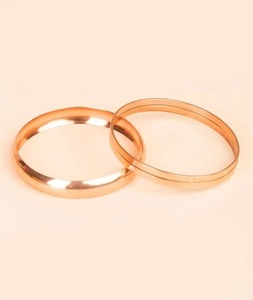 Pulseras de Cobre Sólido Martillado y Bañado en Oro de Alta Calidad para Sanación, Brazaletes de Seda, 99.99% Cobre Puro - Product Image 3