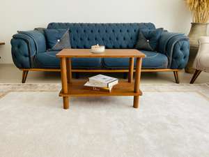 Table basse en bois massif, modèle 2026, la plus vendue, style moderne, avec étagère de rangement, pour salon, mobilier de maison - Product Image 3