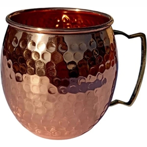 Mug à Moscow Mule en Cuivre Pur, Forme Baril, Gaufré, avec Poignée en Laiton Vintage, pour Bière et Cocktails, Vente en Gros - Product Image 3