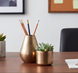Vase vintage élégant fait main, design côtier, en acier inoxydable, pour fleurs séchées, à poser sur table ou étagère - Product Image 2