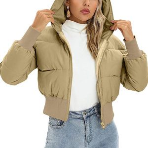 Chaqueta acolchada corta para mujer, de manga larga, ligera, informal, para invierno, al por mayor, con capucha, tipo burbuja - Product Image 6