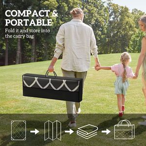 Tappeto da esterno reversibile lanterna nera e grigia impermeabile in plastica con borsa per il trasporto 9 'X 18' - Product Image 4
