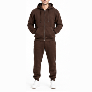 Wholesale Custom Logo Men's Two Piece Tracksuit Set Hooded <b>Zip</b> <b>Up</b> <b>Jacket</b> Jogger Pants Casual Sportswear Tracksuit for Men - Product Image 1