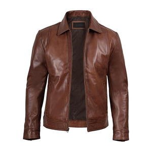 Chaqueta de cuero para hombre Comfortex International - Chaquetas de cuero de estilo clásico vintage de piel de cordero auténtica para hombre - Product Image 4