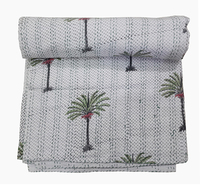Ensemble de couette en coton à motif palmier, style simple, pour toutes les saisons, usage domestique, design pliable
