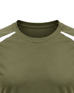 Olive Green And White Quick Dry <b>Polyester</b> Sports T <b>Shirt</b> For Men Custom Team Training Running Jersey Tee Breathable Gym Wear Pro - Product Image 5