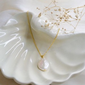 Collier pendentif en or 14 carats avec perle baroque, argent sterling 925 plaqué or, grande perle irrégulière, bijoux de mariée, cadeau - Product Image 3