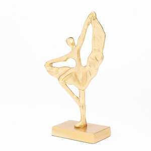 High quality Gold Plated Ballerina Figurine Sculpture Contemporary Artistic Tabletop Ornament Living Room Decor - Product Image 3