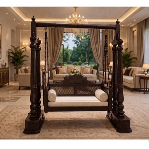 Columpio de madera de estilo italiano lujoso para hogares indios, columpio de madera de teca y nogal oscuro personalizado, columpio de diseño de madera, Nueva Zelanda - Product Image 2