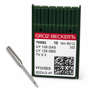 Groz-Beckert UY 128 GAS <b>Sewing</b> Machine Needles TV X 3 Size 80/12 Industrial Overlock Needles Pack of 100 - Product Image 1