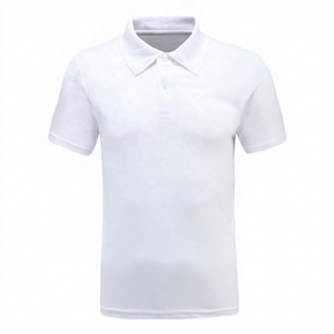 เสื้อโปโลผู้ชายสีขาว ผ้าฝ้าย แขนสั้น ทรงปกติ สีพื้น สไตล์ลำลอง ผ้าถัก - Product Image 1