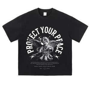 เสื้อยืดคุณภาพสูง 240 GSM ผ้าฝ้ายเจอร์ซีย์ 100% ระบายอากาศได้ดี ไซส์พลัส ทรงโอเวอร์ไซส์ ไหล่ตก ซักเอนไซม์ รับผลิตตามแบบ OEM - Product Image 2