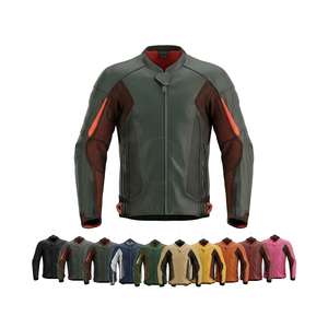 เสื้อแจ็คเก็ตมอเตอร์ไซค์หนังคุณภาพสูง พร้อมแผงตาข่ายป้องกัน วัสดุหนังอย่างดี ขายส่ง รับสั่งทำพิมพ์โลโก้ตามแบบของคุณ - Product Image 1