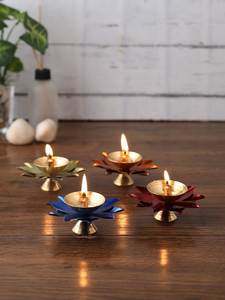 Copper Diya Decorative Prayer Light Brass <b>Oil</b> <b>Lamp</b> Traditional Indian Pooja Deepak Home Temple Interior Decoration Festive Table - Product Image 1