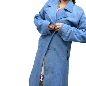 Fashion Casual Long-sleeved Wholesale Woman Ladies Jacket Women Oversized <b>Denim</b> Windbreaker Jacket Long Jeans <b>Coat</b> for Autumn - Product Image 5