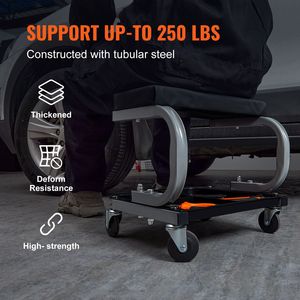 Sedile da Meccanico con Ruote per Officina, Capacità 113 kg, con Vassoio Portautensili Sottoscocca per Meccanici Auto - Product Image 2