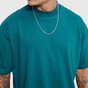 High Quality Polyester/Cotton Heavyweight Men's Oversized Regular Sleeve Drop Shoulder Hip Hop Style Breathable Knitted T-shirts - Product Image 2
