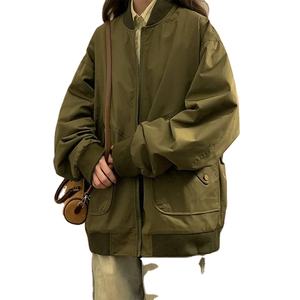 Otoño nuevo estilo gorra de béisbol negra chaqueta de bombardero de ajuste holgado para hombre Simple versátil moda estilo coreano ropa Casual - Product Image 4