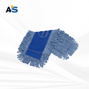 A&S Durable Aluminum 5x24 Blue Dust <b>Mop</b> Synthetic Cotton Fibers Loop-End Design Self-Wringer Blue Backing for Multi-Floor - Product Image 1