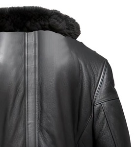 Vêtements AUSSIE EDGE CO - Manteau long en cuir véritable pour homme, col rabattu, fermeture à bouton unique, doublure en polyester, veste d'hiver - Product Image 4