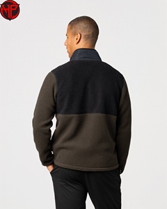 Men's Winter Fleece Jacket Sherpa Lined Zip Up Outdoor Sweatshirt Lightweight Breathable Waterproof Collar <b>Coat</b> - Product Image 5