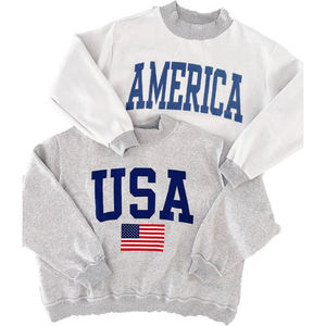 Sudadera de cuello redondo para mujer, mezcla de algodón, tejido de punto, manga larga, estampado de letras, transpirable, estilo urbano, sin reseñas - Product Image 1