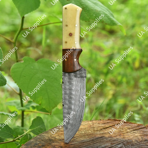 Custom Made OEM ODM Support DIY Damascus Steel Fixed Blade Drop Point Hunting Skinner <b>Knife</b> Vertical Carry Leather <b>Sheath</b> - Product Image 3