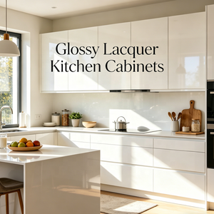Meubles de <span class=keywords><strong>cuisine</strong></span> en L sur mesure avec finition laquée, structure en panneaux mélaminés et plan de travail en granit, armoires en bois pour villas - Product Image 4