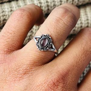 Boho Amethyst Vintage Brass <b>Ring</b> Silver Plated Tribal <b>Dainty</b> Womens Wholesale <b>Ring</b> - Product Image 6