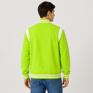 Stylish <b>Canvas</b> Varsity Jacket Offering Breathable Comfort Smooth Texture Timeless Athletic Charm Casual Street Inspired Winter - Product Image 3