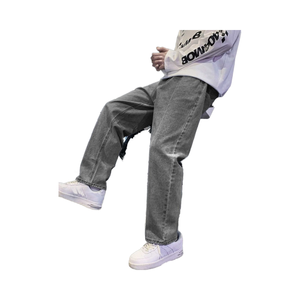 กางเกงยีนส์ทรงแบ็กกี้ของผู้ชายคลาสสิกการผสมผสานที่ทันสมัยของความสบายความทนทานและเครื่องแต่งกายแนวสตรีท - Product Image 1