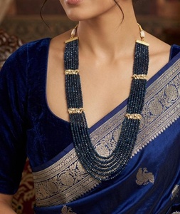 Brass <b>Silver</b> Plated Pearl <b>Necklace</b> and Earring <b>Set</b> for Women & Girls Traditional Layered Rani Haar Handmade Wedding Jewelry - Product Image 6