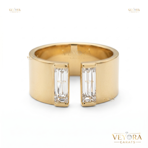 Anillo Abierto Inteligente de Plata Sólida 925 con Moissanita Baguette, Protector Elegante para Joyería - Product Image 4