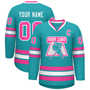 Camiseta de Hockey sobre Hielo Personalizada, Unisex, Negra con Rayas Blancas, Manga Corta, Impresión Sublimada, Malla Transpirable de Poliéster, para Invierno - Product Image 6