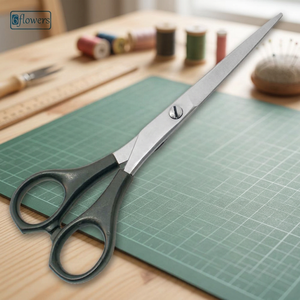 Stainless Steel Blade Black <b>Plastic</b> Handle Smooth <b>Edge</b> Fabric Sewing Shears - Product Image 2